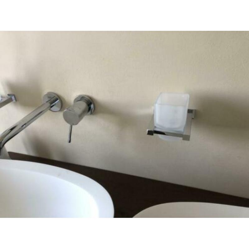 Plieger Cube bekerhouder en zeepdispenser matglas **NIEUW**
