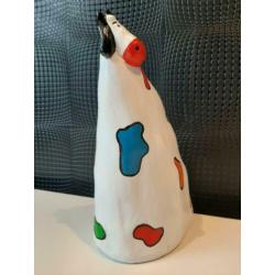 Multi colour beeld "scheve" koe 25cm !