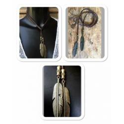 Boho chic Ibiza festival ketting met veer hanger