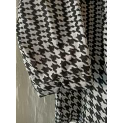 Sandwich - top van zwart wit viscose Maat 42 L