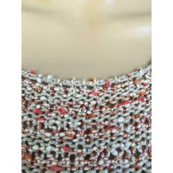 D60 APART maat L=42/44 lang gebreide trui roze/wit pullover
