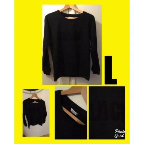 Zwarte sweater met tekst??L/trui??42