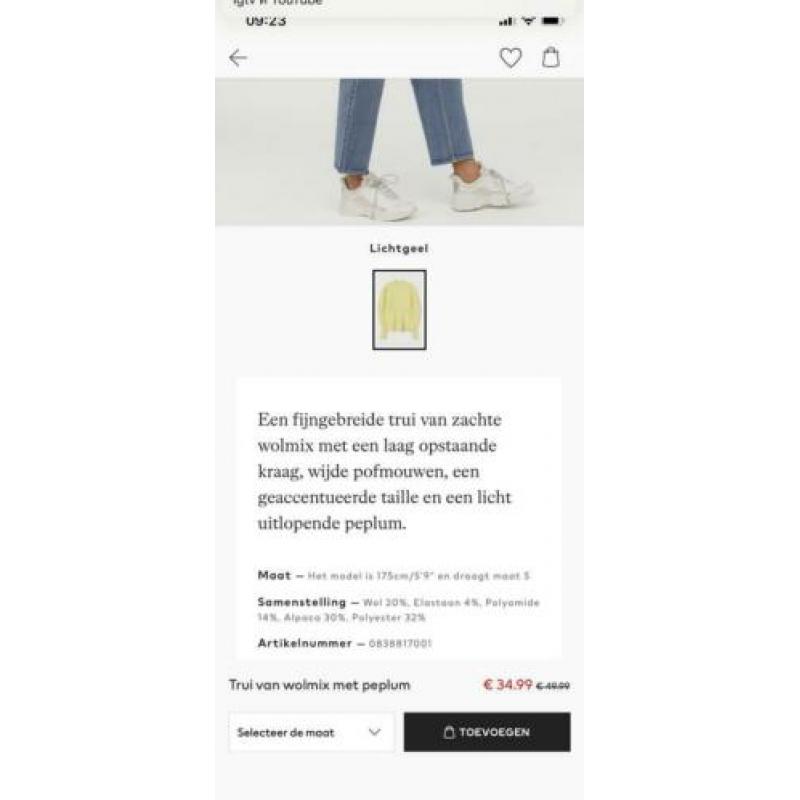 H&M Trui van wol mix met peplum