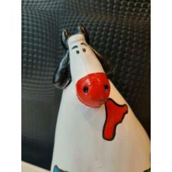 Multi colour beeld "scheve" koe 25cm !