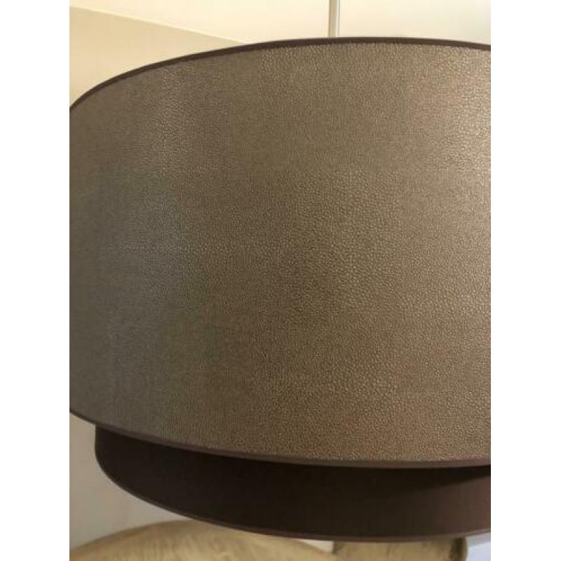 Eric Kuster stijl Hang lamp dubbele kap champagne/bruin