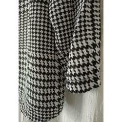 Sandwich - top van zwart wit viscose Maat 42 L