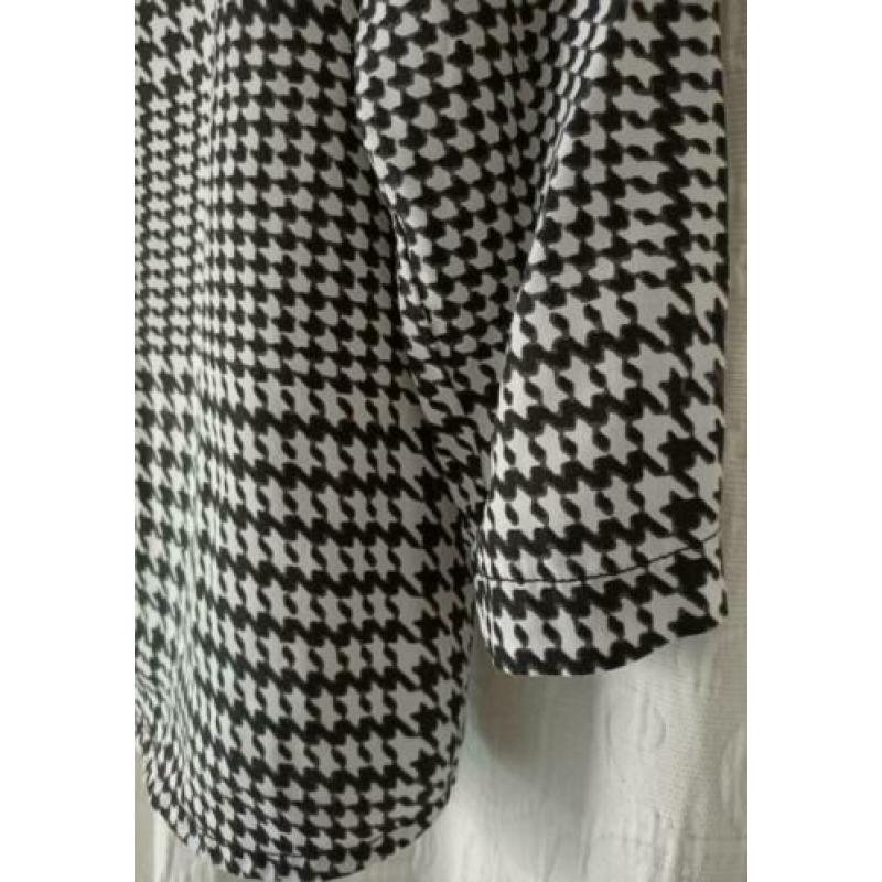 Sandwich - top van zwart wit viscose Maat 42 L