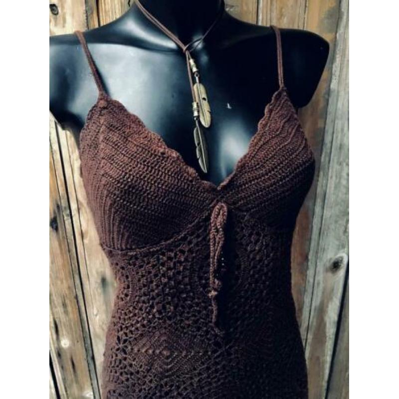 Boho chic Ibiza festival ketting met veer hanger