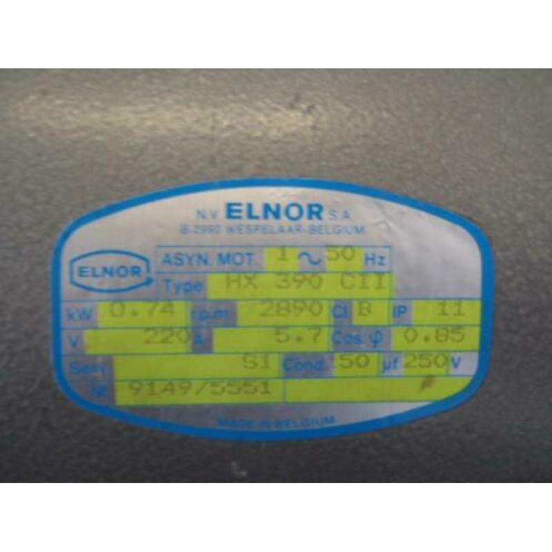00998 Lichtnet elektromotor 0.74 KW 2800 toeren 220 volt