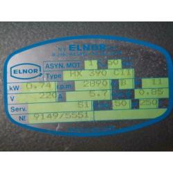 00998 Lichtnet elektromotor 0.74 KW 2800 toeren 220 volt