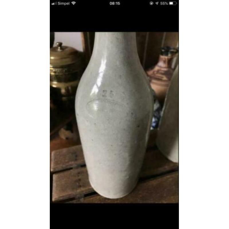 3 Oude Franse bier fles vaas antieke bierflessen