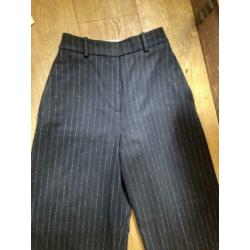 Wijde pantalon/wol!/smal hoge taille/krijtstreep/hm trend