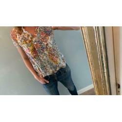 Caliban blouse van Pauw korte mouw maat 42 =S
