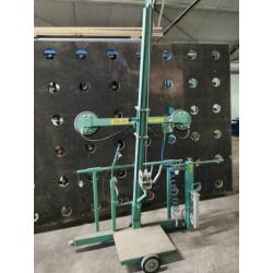 Hijs middel. Zuignap wagen. Glas gereedschap