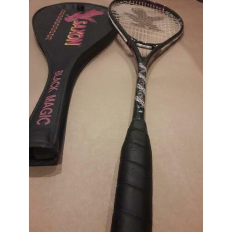 Saxon black Magic squash racket.