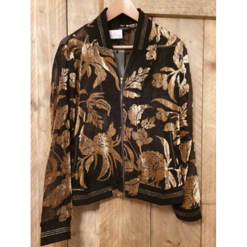 Tramontana bomberjack met fluwelen bloemenprint, maat L