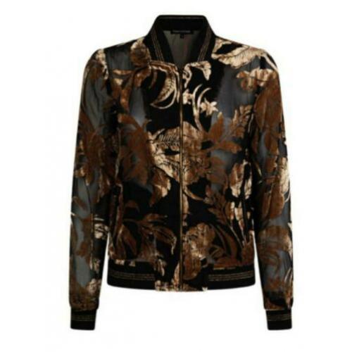 Tramontana bomberjack met fluwelen bloemenprint, maat L