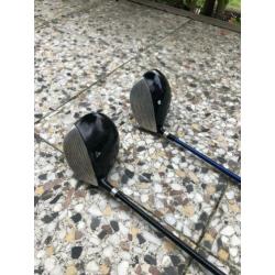 2 x houten 1 driver wood golfclubs