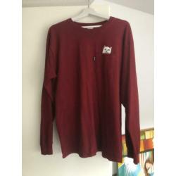 Rip N Dip t-shirt met lange mouwen, donkerrood maat L