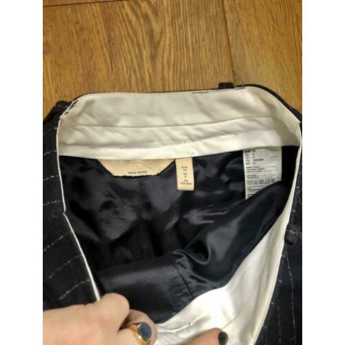 Wijde pantalon/wol!/smal hoge taille/krijtstreep/hm trend
