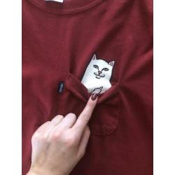 Rip N Dip t-shirt met lange mouwen, donkerrood maat L