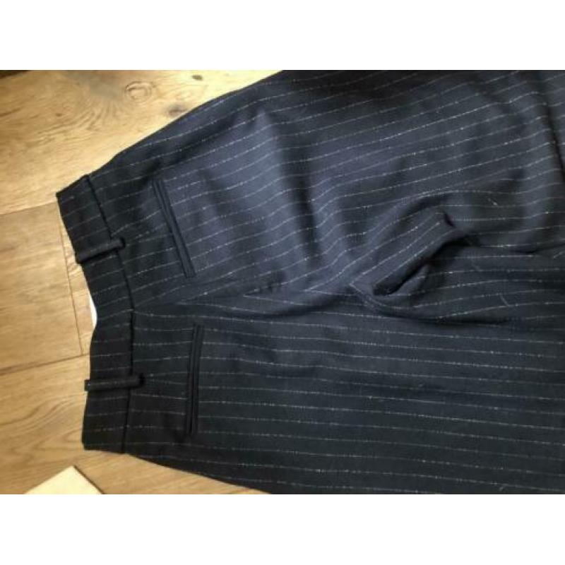 Wijde pantalon/wol!/smal hoge taille/krijtstreep/hm trend