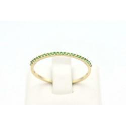 14 Karaat. Gouden vintage aanschuif ring met smaragd.