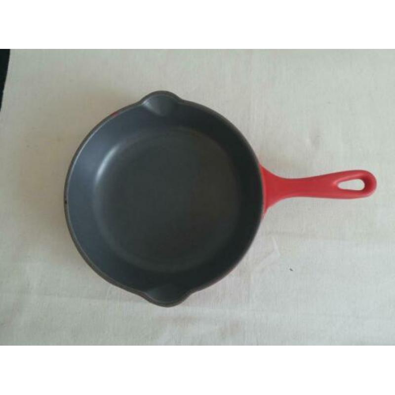 Le Creuset koekenpan, vintage model rood 20 cm