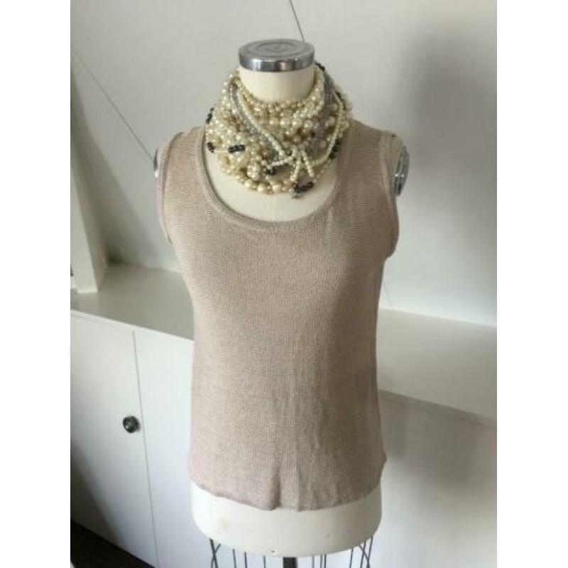 ESQUALO luren zandkleur top, mouwloos truitje 40 CHCS zgan