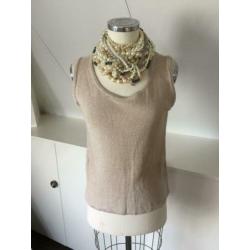 ESQUALO luren zandkleur top, mouwloos truitje 40 CHCS zgan