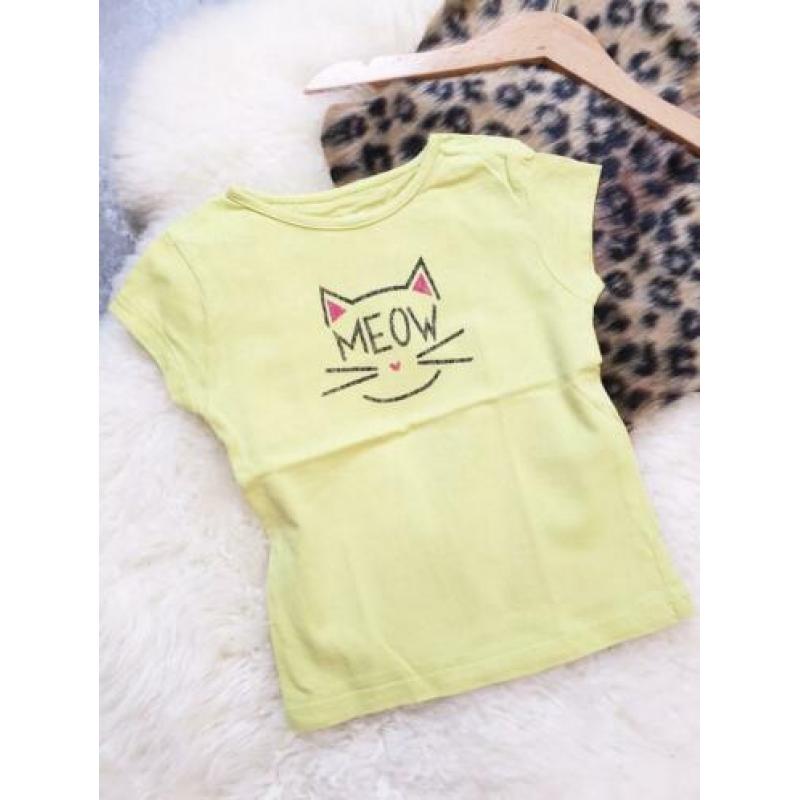 Maat 98 Meisjes shirt met MEOWprint IN EXTENSO