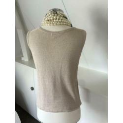 ESQUALO luren zandkleur top, mouwloos truitje 40 CHCS zgan