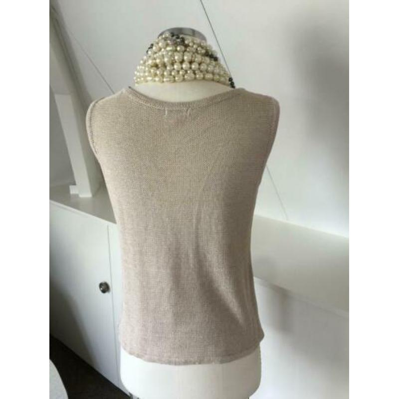 ESQUALO luren zandkleur top, mouwloos truitje 40 CHCS zgan