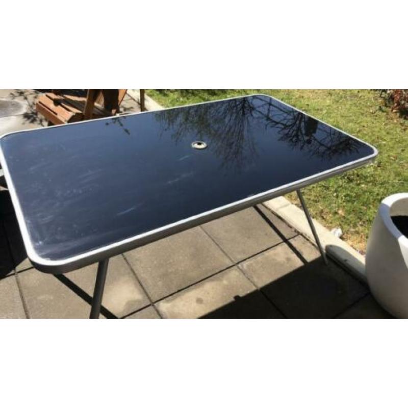 Tafel tuin zwart (rechthoek 140 x 80)