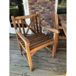 Houten Tuinset Bank met 2 Losse Stoelen