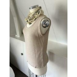 ESQUALO luren zandkleur top, mouwloos truitje 40 CHCS zgan