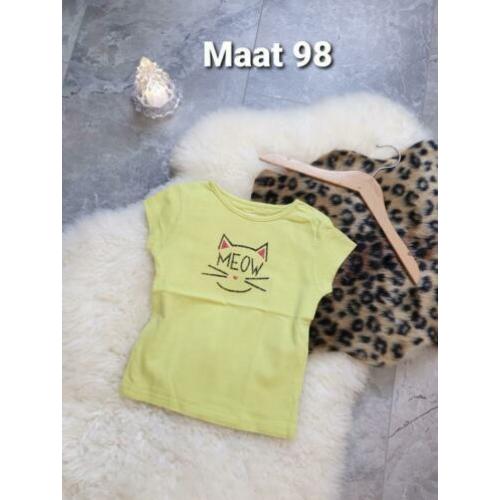 Maat 98 Meisjes shirt met MEOWprint IN EXTENSO