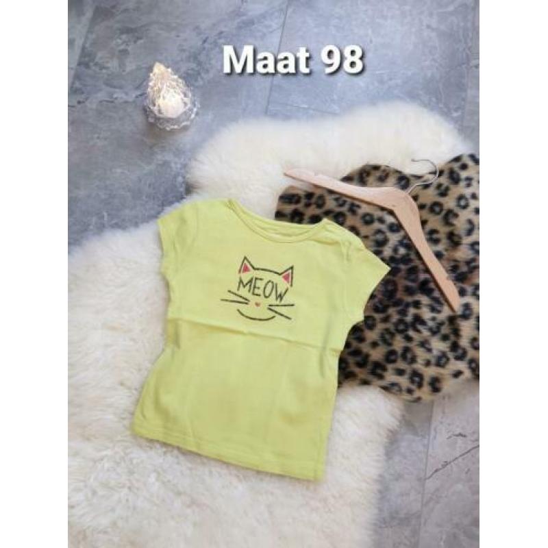 Maat 98 Meisjes shirt met MEOWprint IN EXTENSO