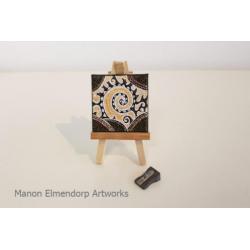 Handgeschilderd Abstract Schilderijtje op Ezeltje Nieuw