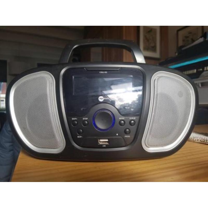 MP Man CSU-53 nette zwart zilver radio mp3 usb en cd speler