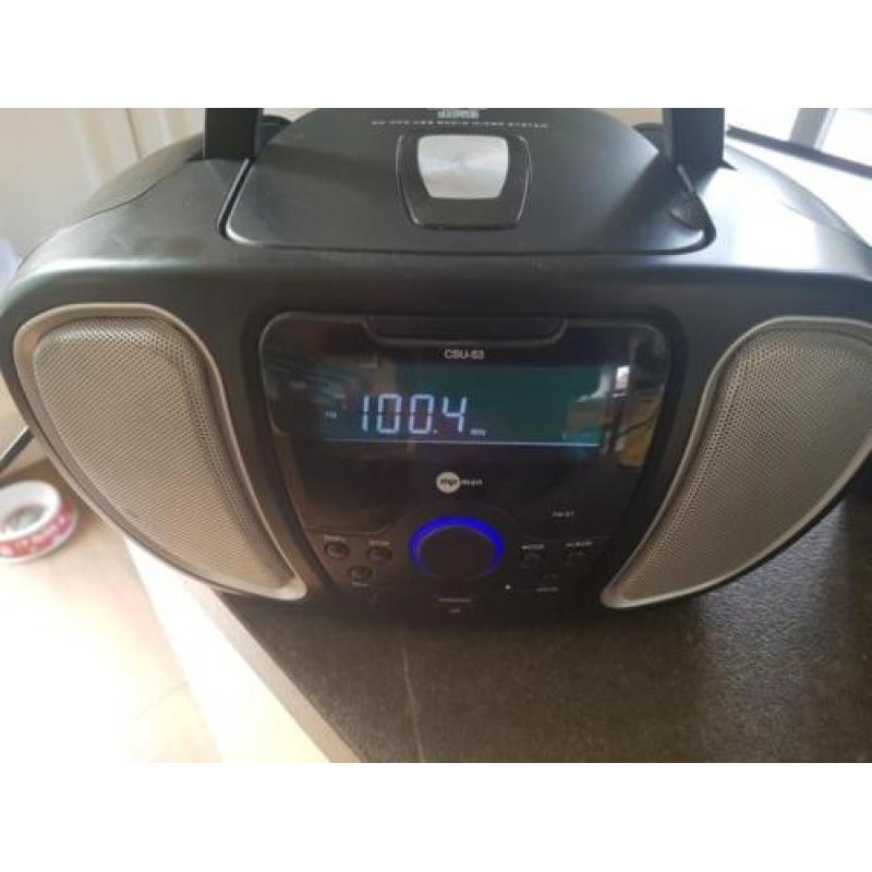 MP Man CSU-53 nette zwart zilver radio mp3 usb en cd speler