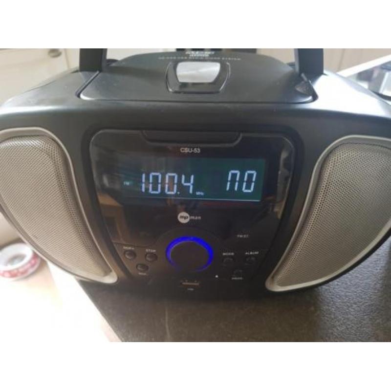 MP Man CSU-53 nette zwart zilver radio mp3 usb en cd speler