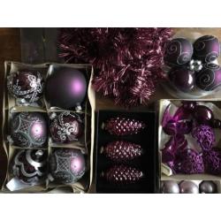 Kerstversiering paars (LUXE set)