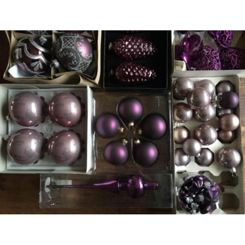 Kerstversiering paars (LUXE set)
