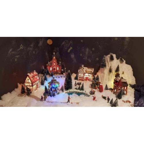 Kerstdorp nostalgisch sfeertje met lemax figuren