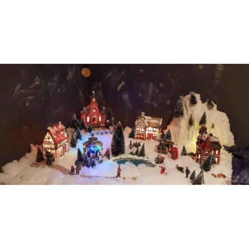 Kerstdorp nostalgisch sfeertje met lemax figuren