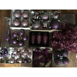 Kerstversiering paars (LUXE set)