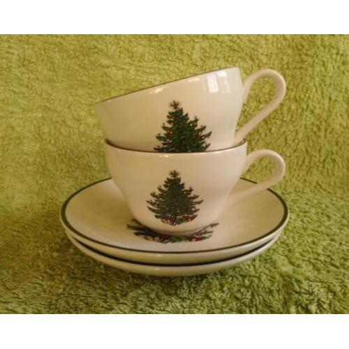 Cuthbertson (Spode) Christmas Tree - 2 kop en schotels