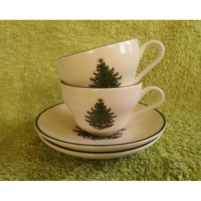 Cuthbertson (Spode) Christmas Tree - 2 kop en schotels