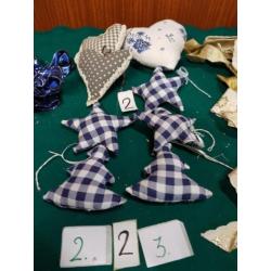 Kerst decoratie strikjes, blauw en goudkleurig, diverse zie